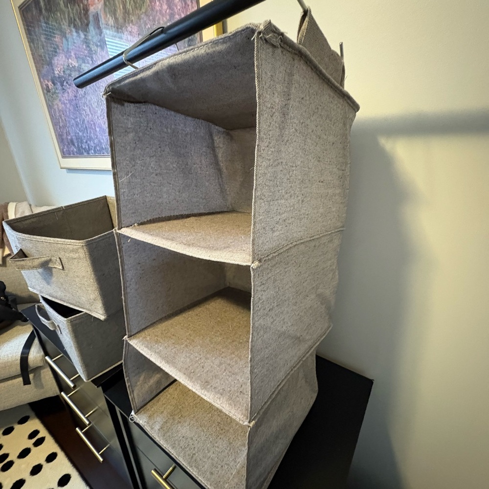 Gray Hanging Closet Organizers